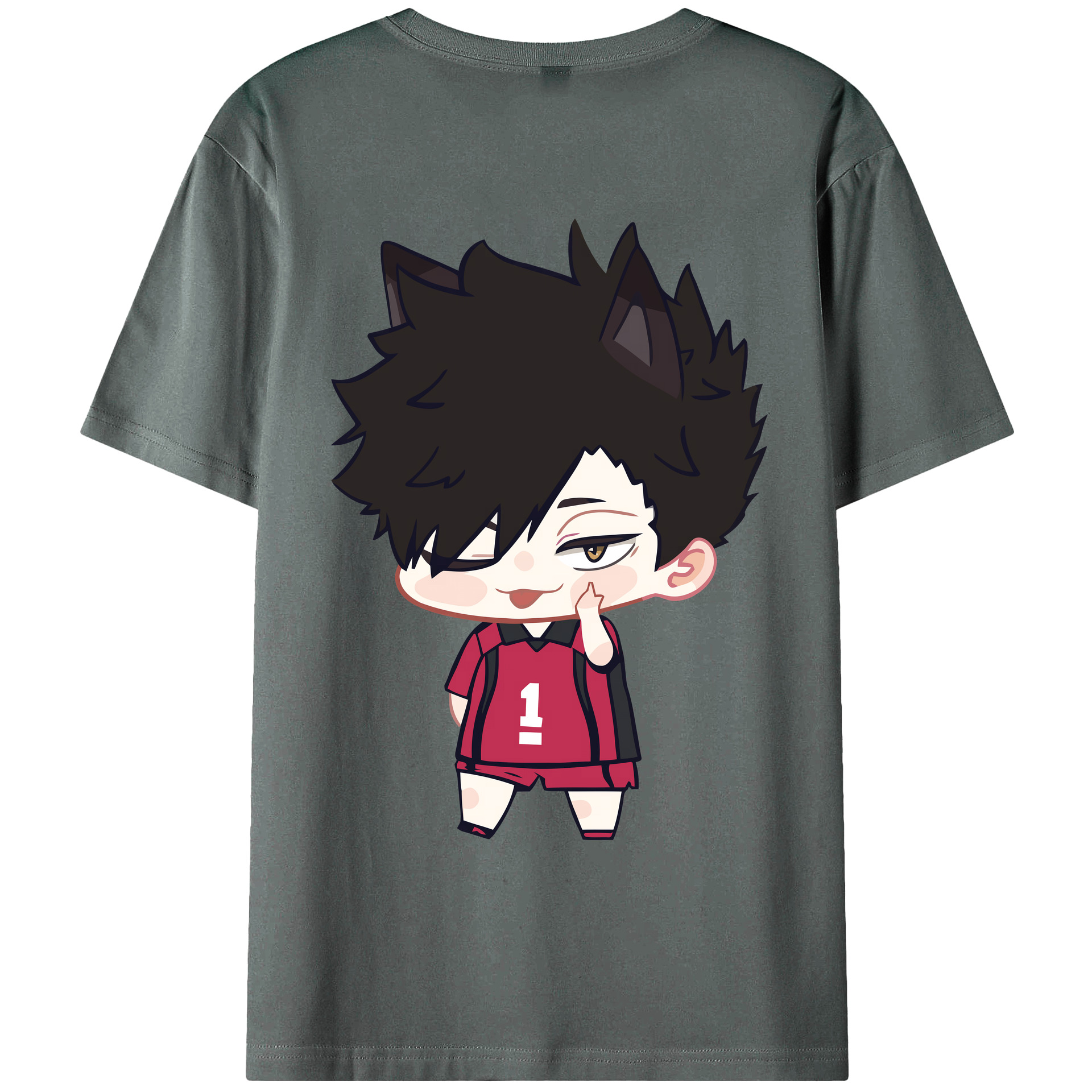 （画像用） ハイキュー!! Haikyu!! 綿100％ メンズ半袖Tシャツ（バックプリント） 通気性